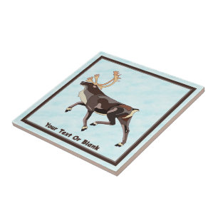 Azulejo De Cerâmica Folk Art Cariou/Reindeer