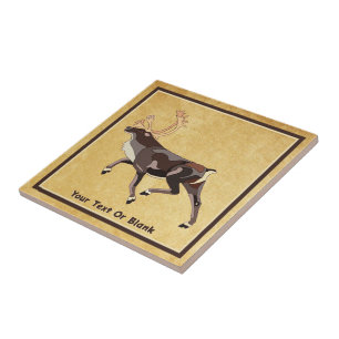 Azulejo De Cerâmica Folk Art Cariou/Reindeer