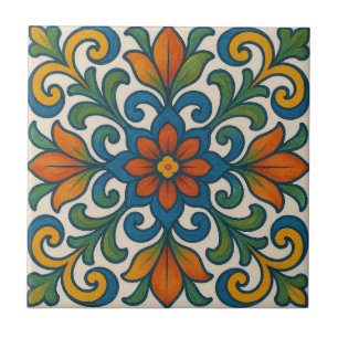 Azulejo De Cerâmica Folk Art Floral