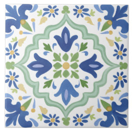 Azulejo De Cerâmica Folk Garden Watercolor