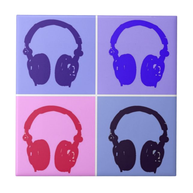Azulejo De Cerâmica Fones de ouvido pop (Frente)