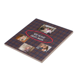 Azulejo De Cerâmica Fonte Tartan Plaid Best Mom Freestyle
