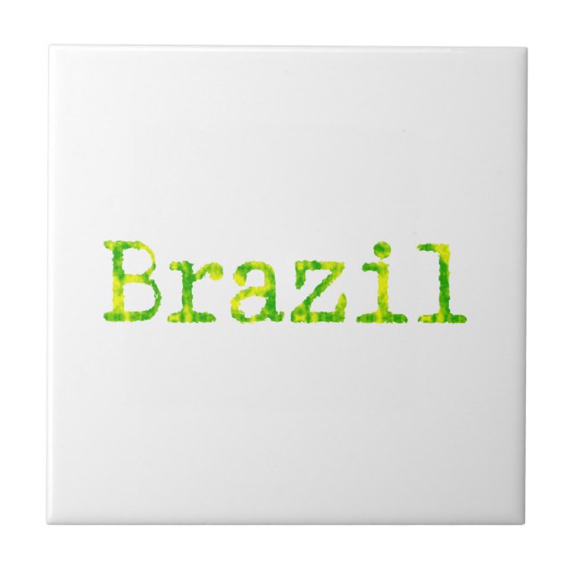 Azulejo De Cerâmica Fonte verde e amarela do Brasil (Frente)
