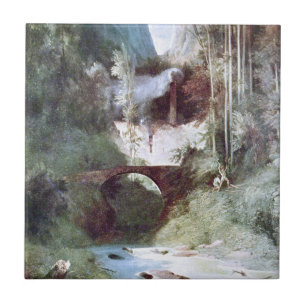 Azulejo De Cerâmica Forest Canyon (por Carl Blechen)