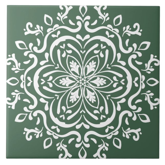Azulejo De Cerâmica Forest Mandala (Frente)
