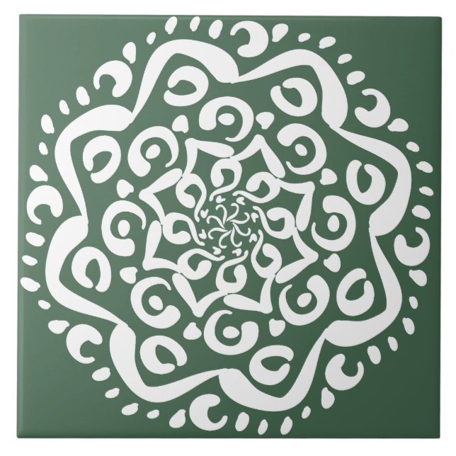 Azulejo De Cerâmica Forest Mandala (Frente)