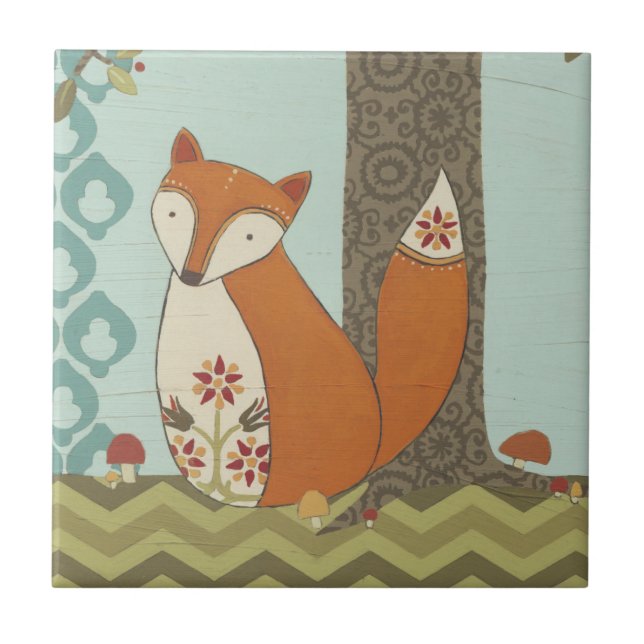Azulejo De Cerâmica Forest Whimsy IV (Frente)