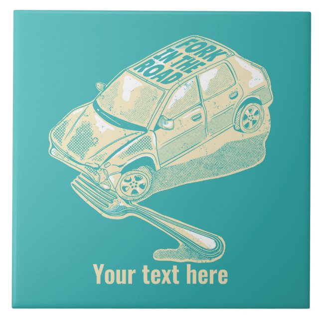 Azulejo De Cerâmica Fork no acidente de viação (Frente)