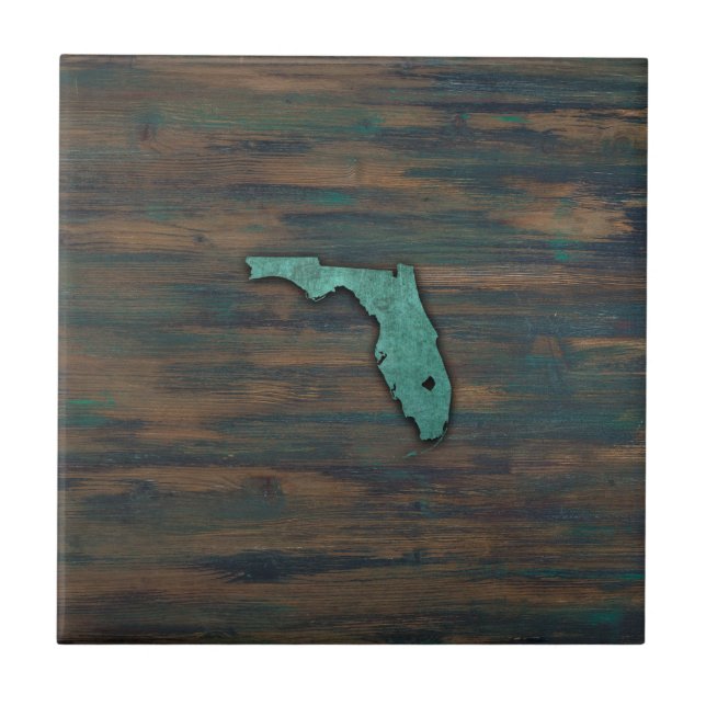 Azulejo De Cerâmica Forma Rustic Teal Florida (Frente)