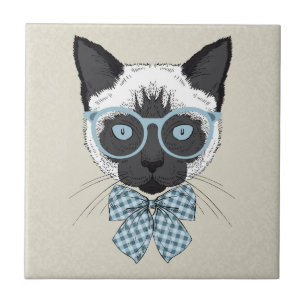 Azulejo De Cerâmica Forma Smart do gato Siamese