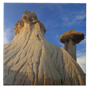 Azulejo De Cerâmica Formações de Badlands no Makoshika State Park em