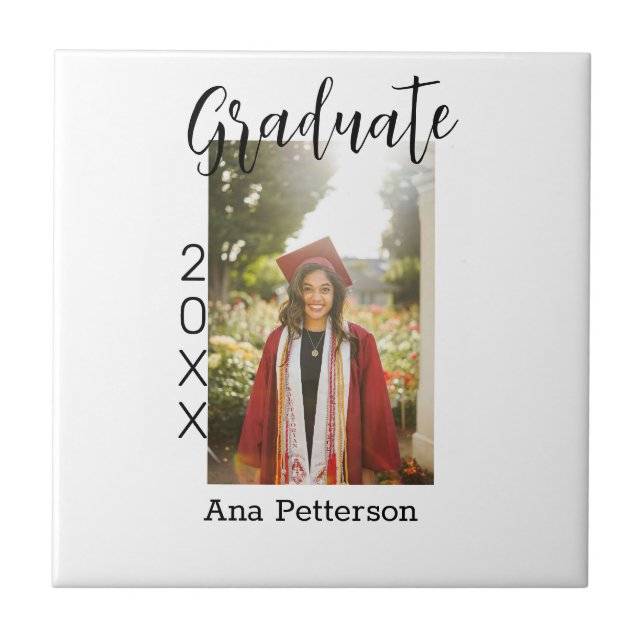 Azulejo De Cerâmica Formando foto moderno clássico adicionar nome de a (Frente)