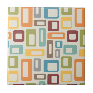 Azulejo De Cerâmica Formas coloridas do estilo do século médio