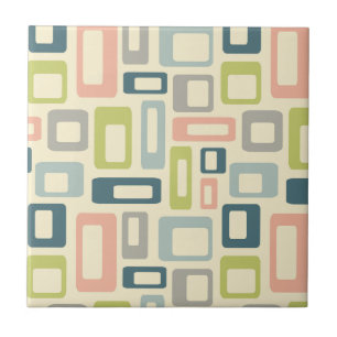 Azulejo De Cerâmica Formas coloridas do estilo do século médio