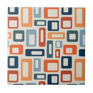 Azulejo De Cerâmica Formas coloridas do estilo do século médio