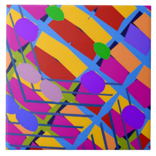 Azulejo De Cerâmica Formas Coloridas Fauvist 8