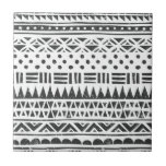 Azulejo De Cerâmica Formas de Abstrato de preto branco tribal<br><div class="desc">Formas de Abstrato de preto branco tribal</div>