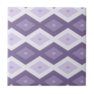 Azulejo De Cerâmica Formas de diamante de lavanda