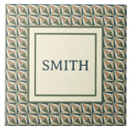 Azulejo De Cerâmica Formas de diamante em tons neutrais