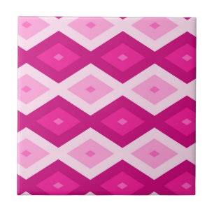 Azulejo De Cerâmica Formas de diamante fuchsia