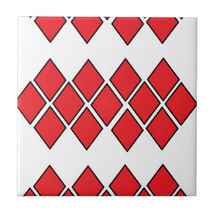 Azulejo De Cerâmica Formas de diamante vermelho