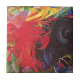 Azulejo De Cerâmica Formas de Luta por Franz Marc, Arte Fina Antiga