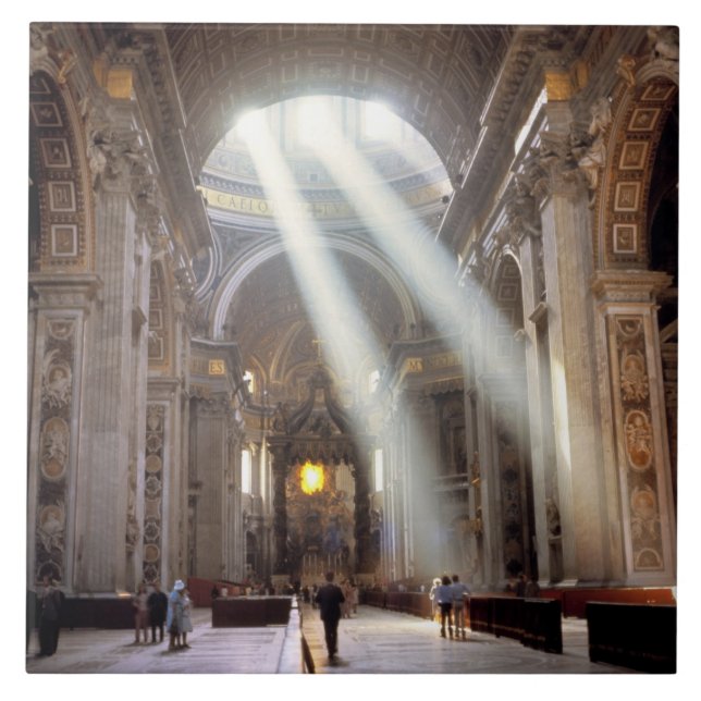 Azulejo De Cerâmica Formas de luz solar despejam através das janelas (Frente)