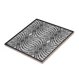 Azulejo De Cerâmica Formas de triângulo de Cinza Negra Translúcida Hip