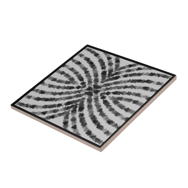 Azulejo De Cerâmica Formas de Triângulo Preto Cinza Translúcido Hipnót (Lateral)