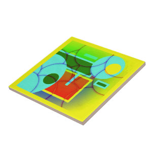 Azulejo De Cerâmica Formas Geométricas Coloridas Abstrato 