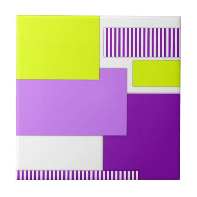 Azulejo De Cerâmica Formas geométricas de papel multicolor (Frente)