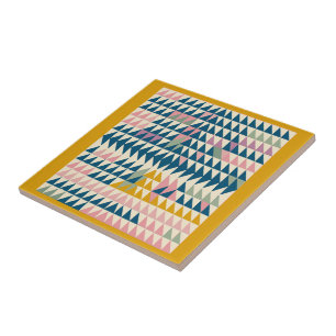 Azulejo De Cerâmica Formas geométricas pintadas Brights coloridas na