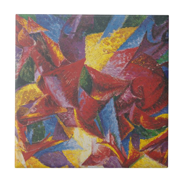 Azulejo De Cerâmica Formas plásticas de um cavalo - Umberto Boccioni (Frente)