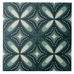 Azulejo De Cerâmica formas verdes retrô