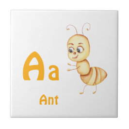 Azulejo De Cerâmica Formiga personalize ABC: Letra A - Adicione Seu No