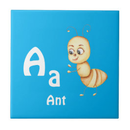 Azulejo De Cerâmica Formiga personalize ABC: Letra A - Adicione Seu No