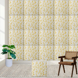 Azulejo De Cerâmica Forsythia Sunshine Floral Patterno Cerâmico