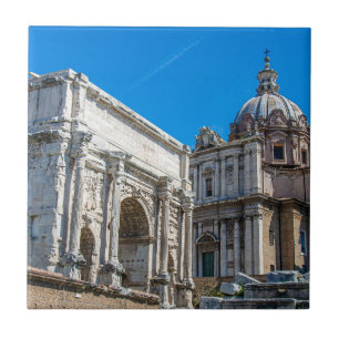 Azulejo De Cerâmica Fórum Romano arruina em Roma, Itália