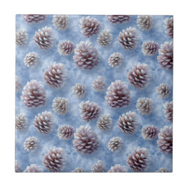 Azulejo De Cerâmica Fosco Azul Pinecones Travesseiro decorativo Padrã