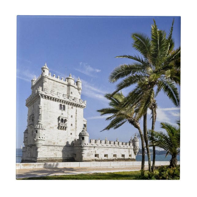 Azulejo De Cerâmica Foto da Torre Belém, Lisboa, Portugal (Frente)