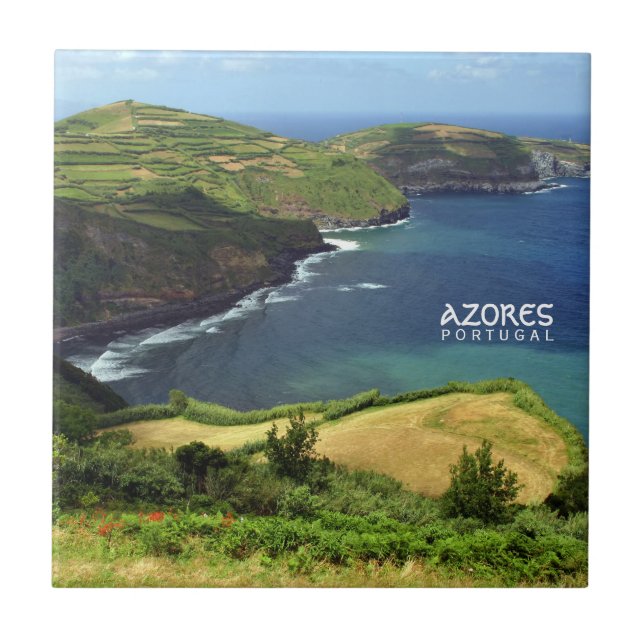 Azulejo De Cerâmica Foto das ilhas Açores, Portugal (Frente)