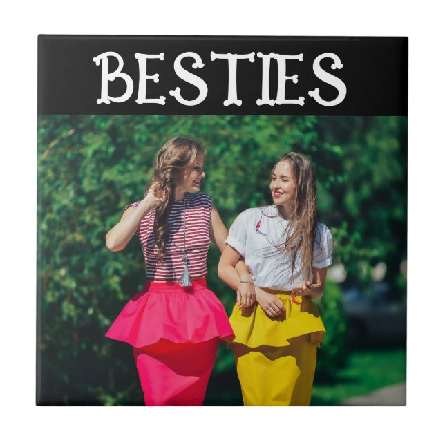 AZULEJO DE CERÂMICA  FOTO DAS MELHORES AMIGAS  (Frente)