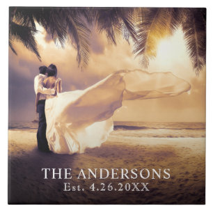 Azulejo De Cerâmica Foto de Casamento de Keepsasaame Personalizado