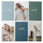 Azulejo De Cerâmica Foto de Colagem da Família Moderna | Love Live Her<br><div class="desc">Apresentando a "Foto de Colagem da Família Moderna | Love Live Here" presente — uma bela e personalizada saudação que celebra o amor e o calor da sua família. Esta fotografia de colagem única é uma adição perfeita à decoração da sua casa, capturando momentos e memórias queridos que definem a...</div>