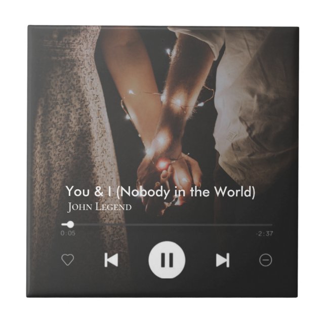 Azulejo De Cerâmica Foto do Casal de Música Personalizada do Dia de os (Frente)