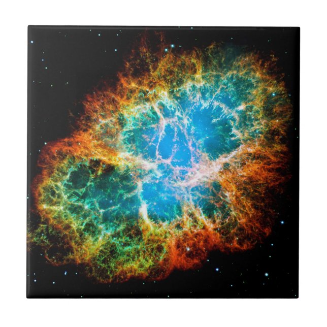 Azulejo De Cerâmica Foto do Espaço Hubble Remanescente da Supernova Ne (Frente)