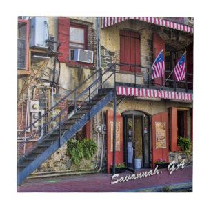 Azulejo De Cerâmica Foto do viagem de Geórgia do savana da rua do rio