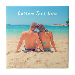 Azulejo De Cerâmica Foto e texto personalizados - seu próprio Design