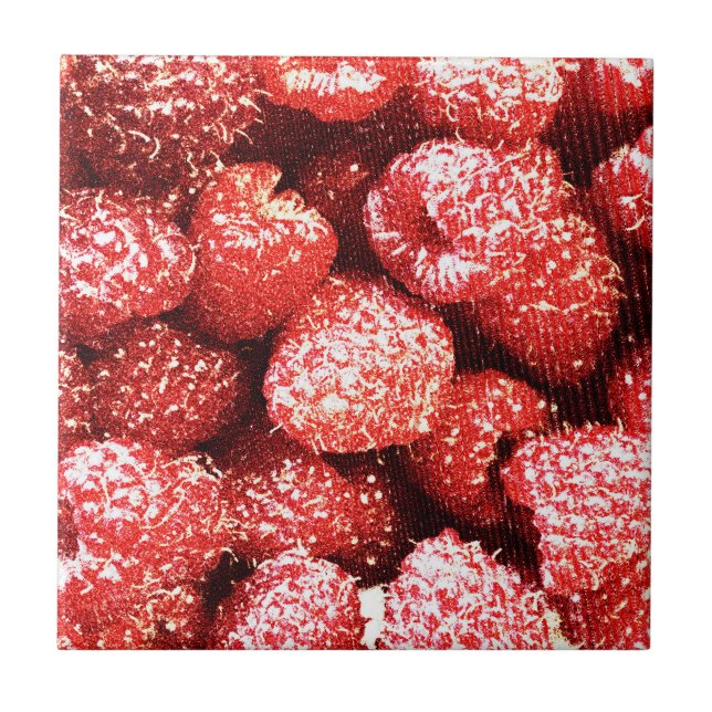 Azulejo De Cerâmica Foto "Fruta de framboesas". Compre agora (Frente)