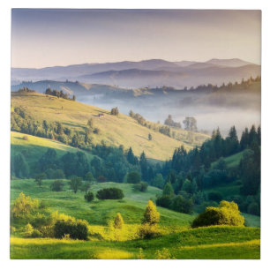 Azulejo De Cerâmica Foto panorâmica da natureza de Colinas Ondulantes